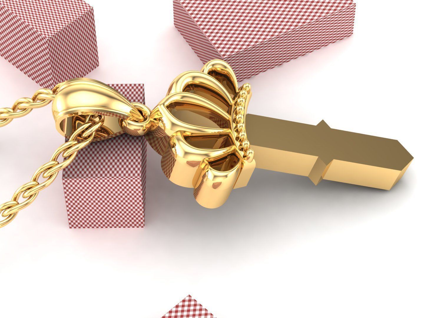 I Pendant Jewelry version 7 Low-poly 3D model_4