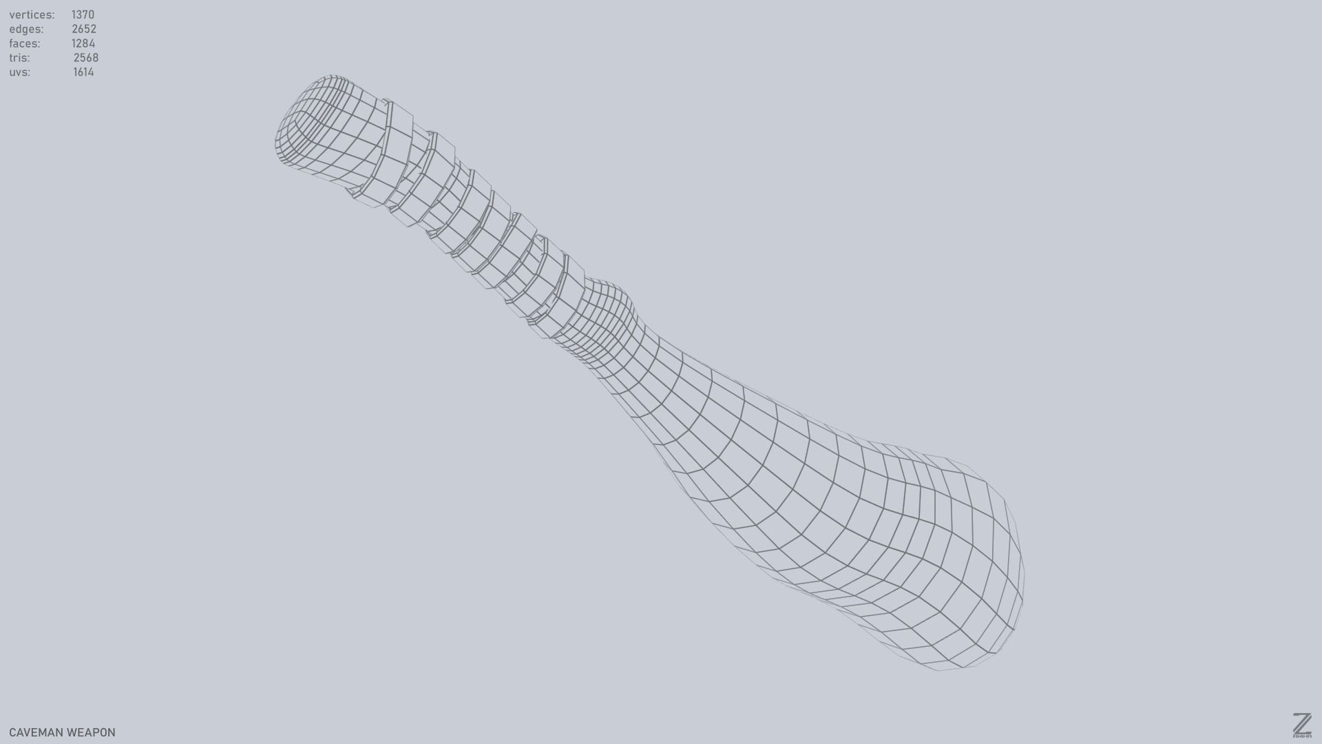 Caveman weapon Low-poly 3D model_14