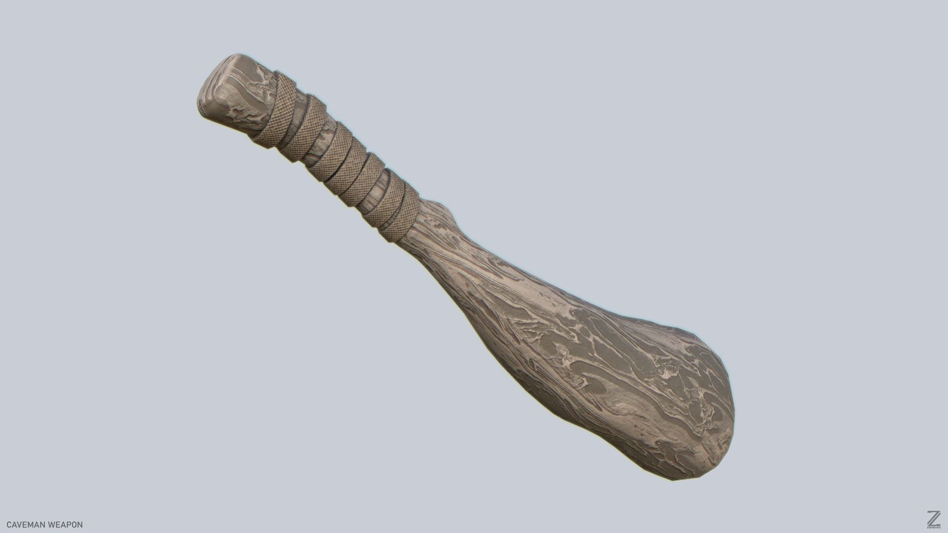 Caveman weapon Low-poly 3D model_8