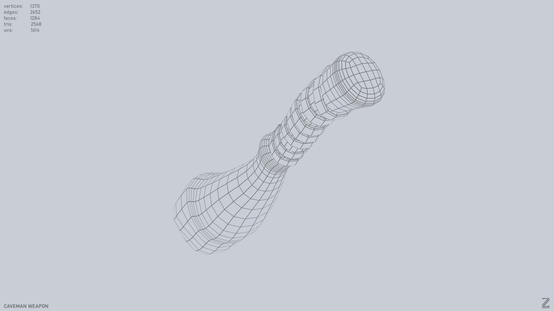 Caveman weapon Low-poly 3D model_13