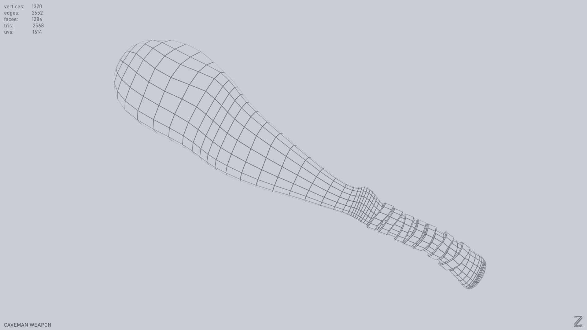 Caveman weapon Low-poly 3D model_9