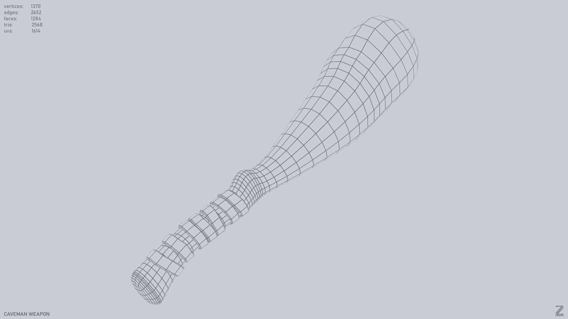 Caveman weapon Low-poly 3D model_12