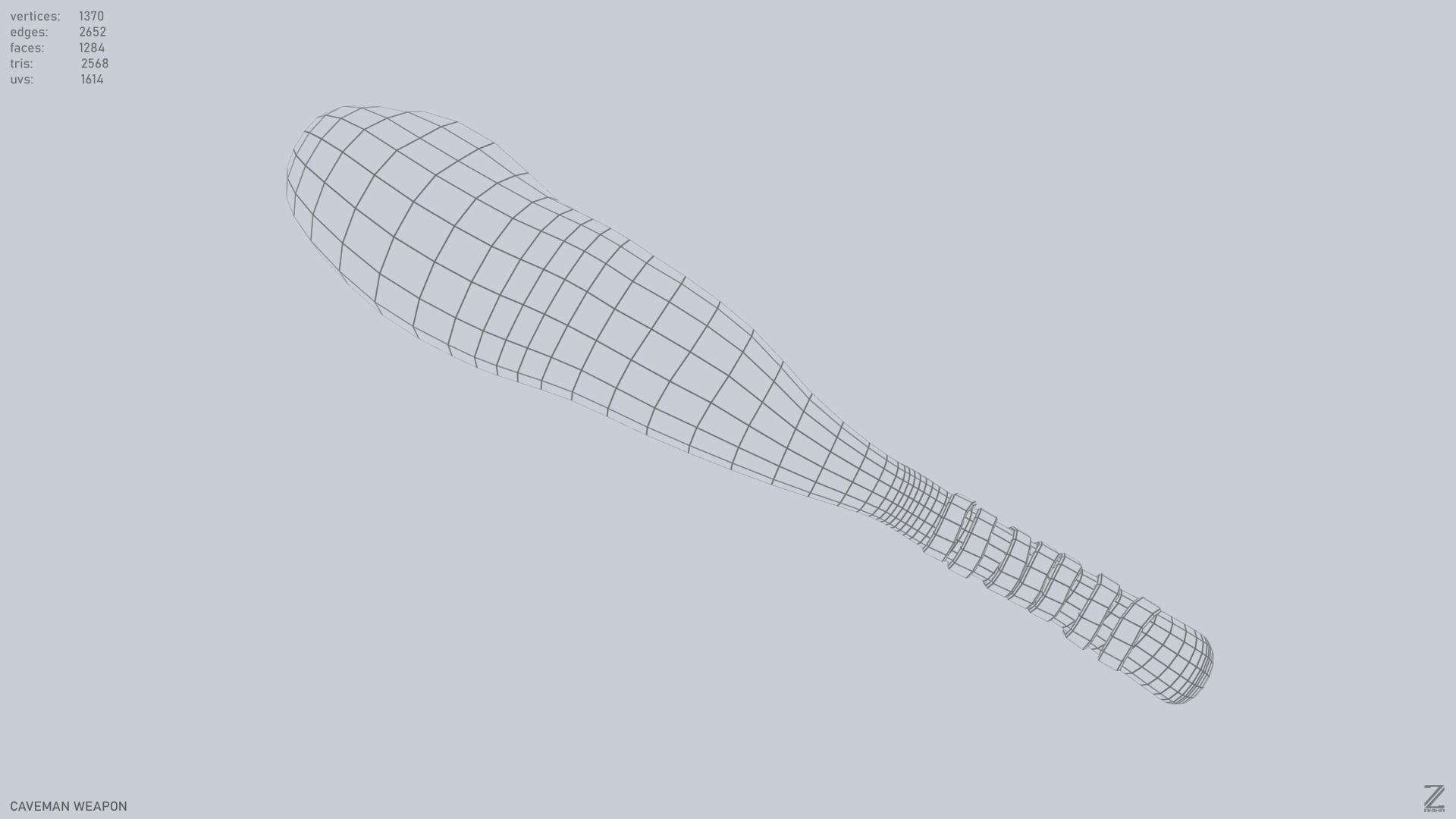 Caveman weapon Low-poly 3D model_10