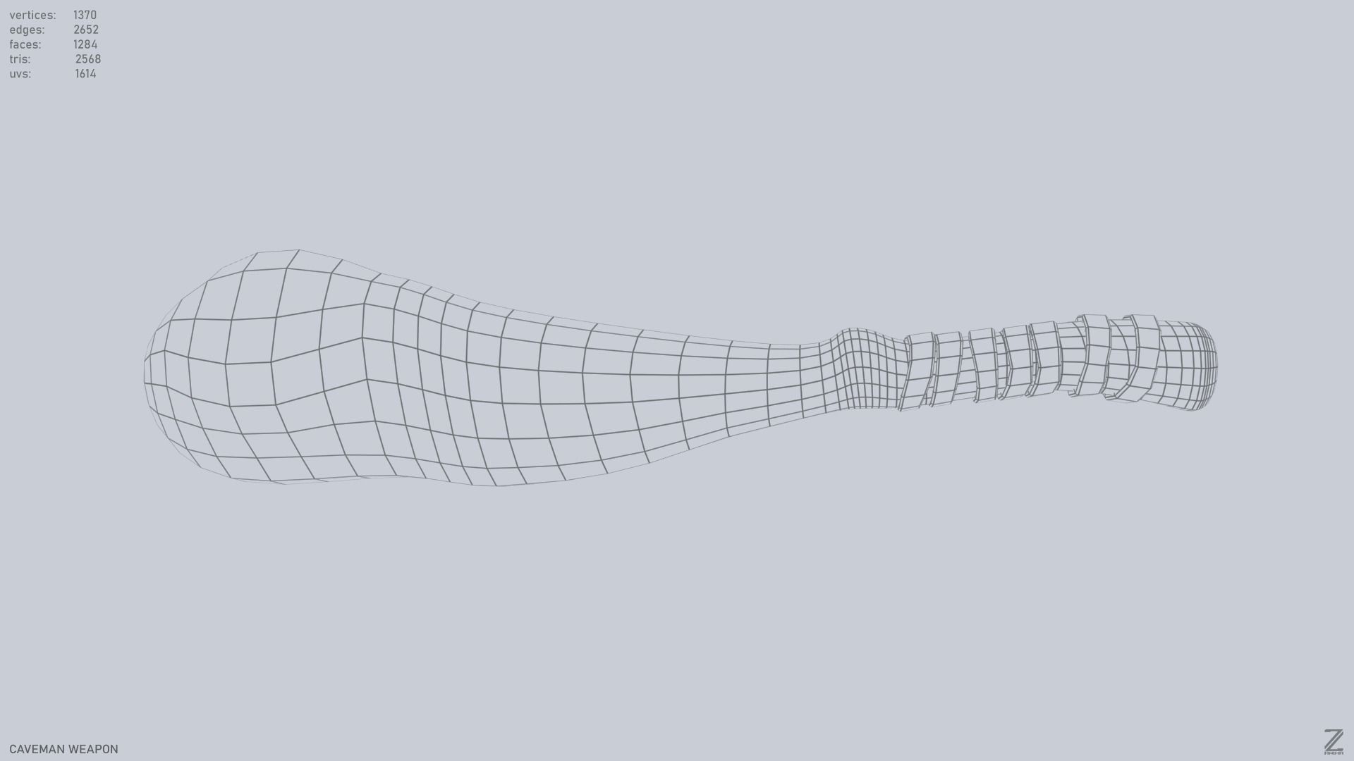 Caveman weapon Low-poly 3D model_11