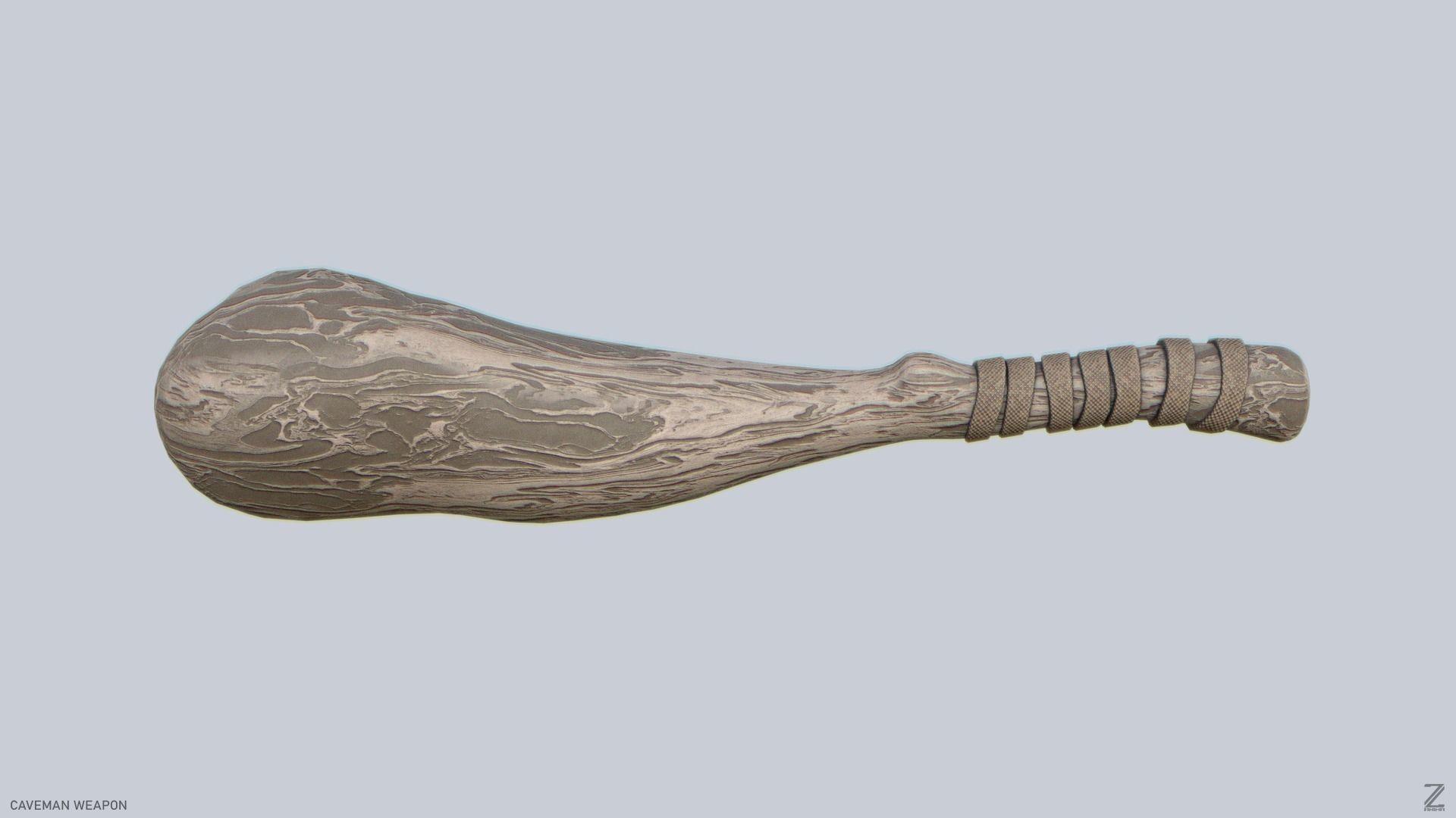 Caveman weapon Low-poly 3D model_5