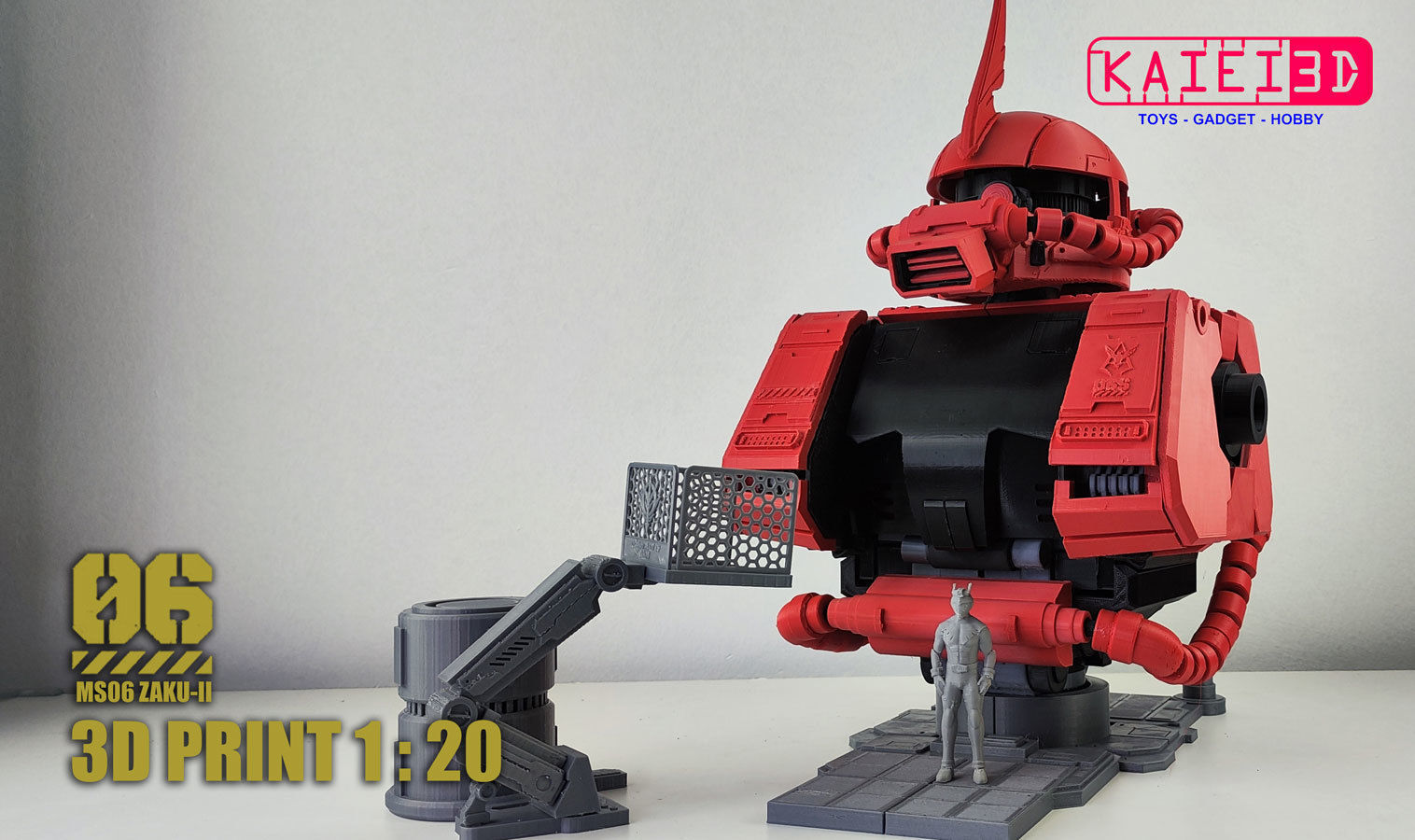 1per20 MS06 Zaku II bust 3D model 3D printable | CGTrader