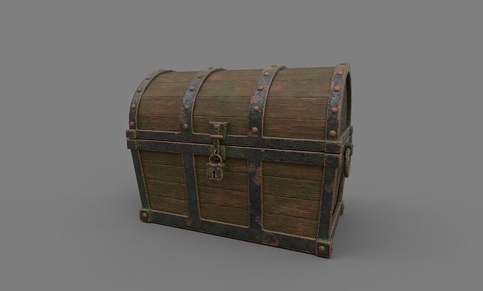 Treasure Chest Low-poly 3D model