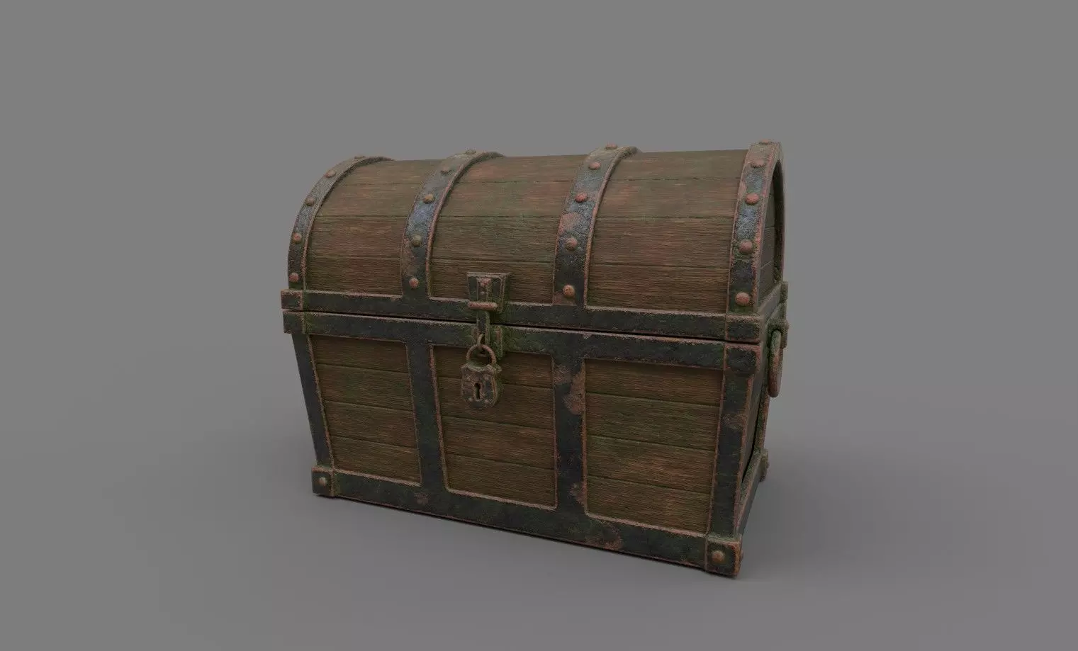 Treasure Chest Low-poly 3D model_0