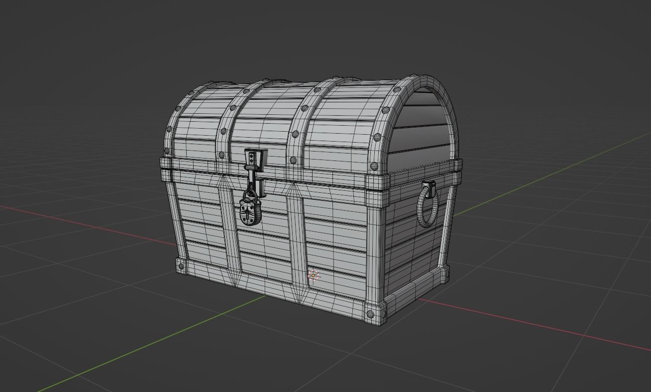 Treasure Chest Low-poly 3D model_5