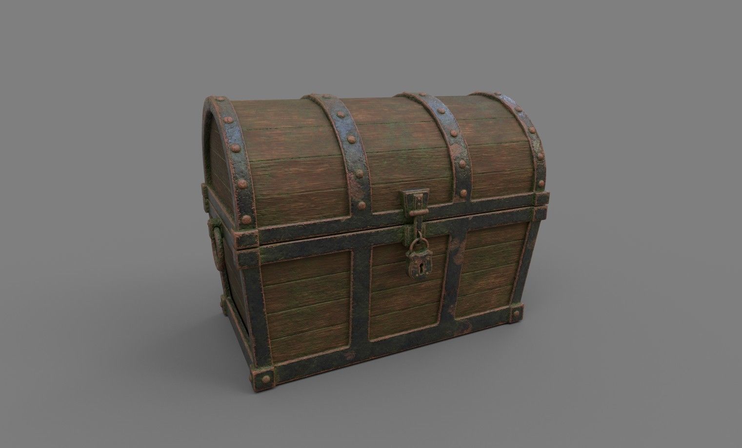 Treasure Chest Low-poly 3D model_1