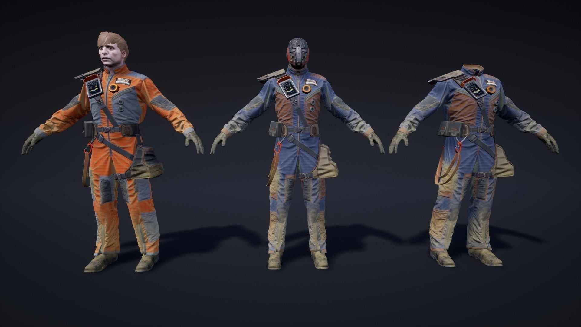 Sci-Fi Worker Low-poly 3D model_10