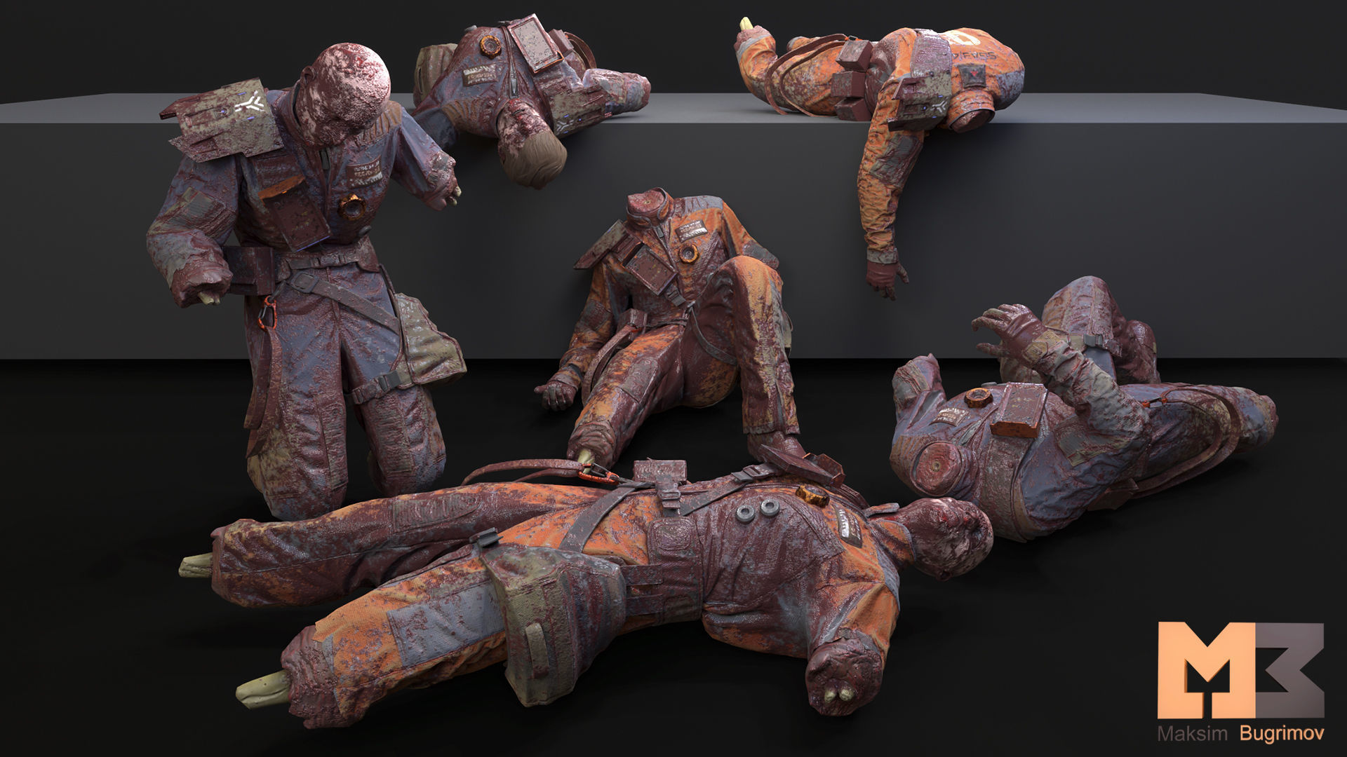 Sci-Fi Worker Low-poly 3D model_7