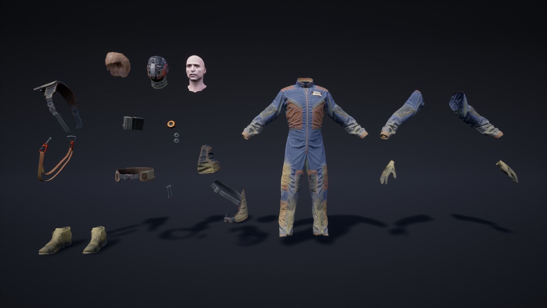 Sci-Fi Worker Low-poly 3D model_8