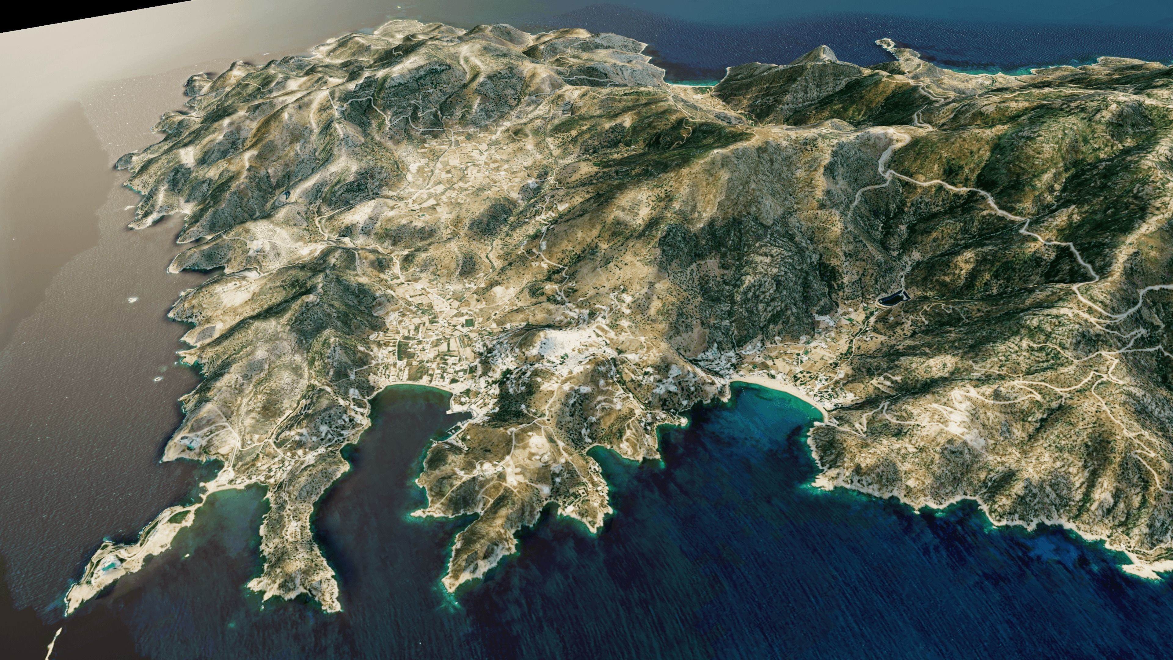 Ios island 3d model terrain 3D model_5