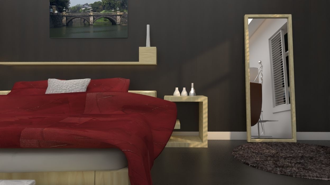 Modern Bedroom 3D model_2