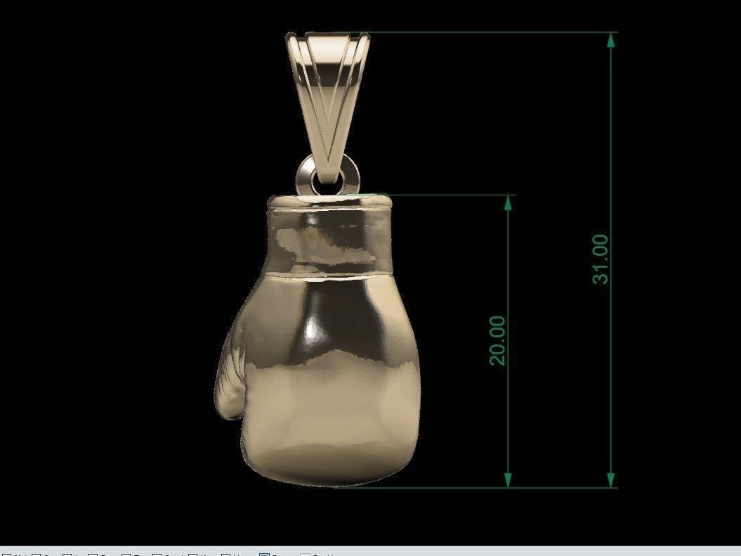 Boxing Glove Pandant 3D print model_5