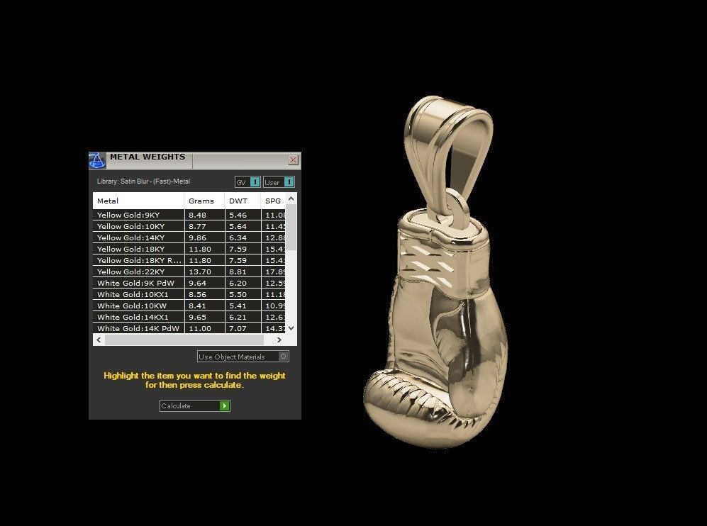 Boxing Glove Pandant 3D print model_4