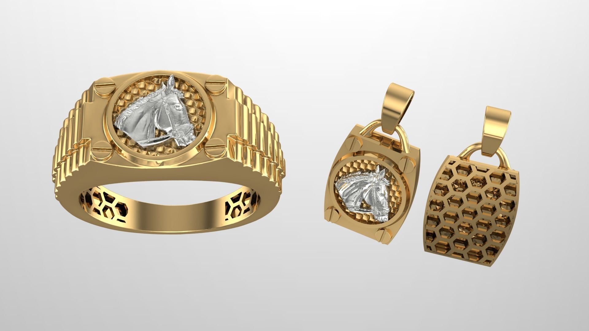 Fusion Horse Half Set 3D print model_4