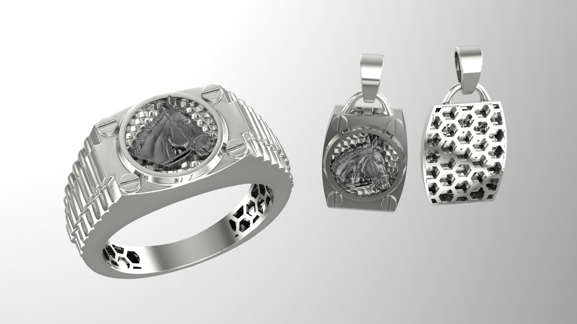 Fusion Horse Half Set 3D print model_5