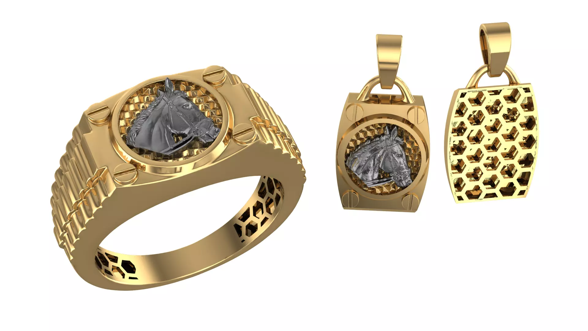 Fusion Horse Half Set 3D print model_0