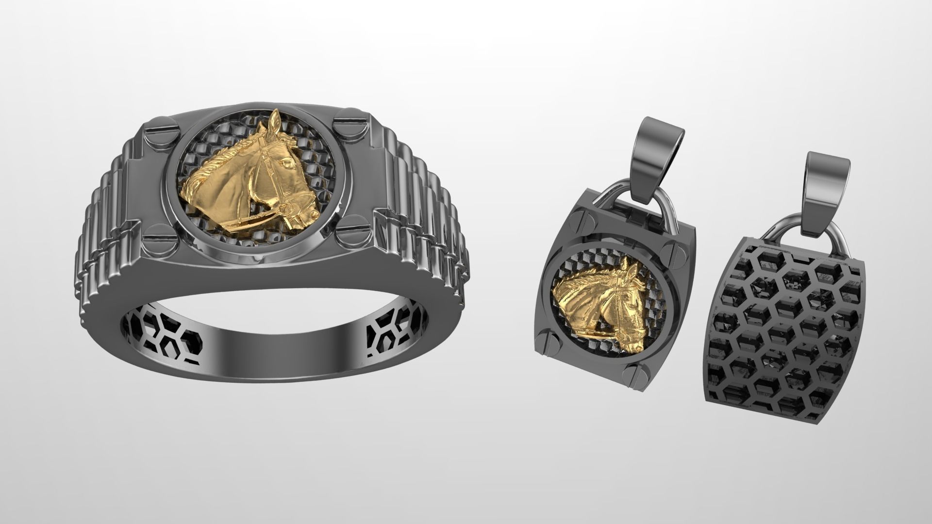 Fusion Horse Half Set 3D print model_6