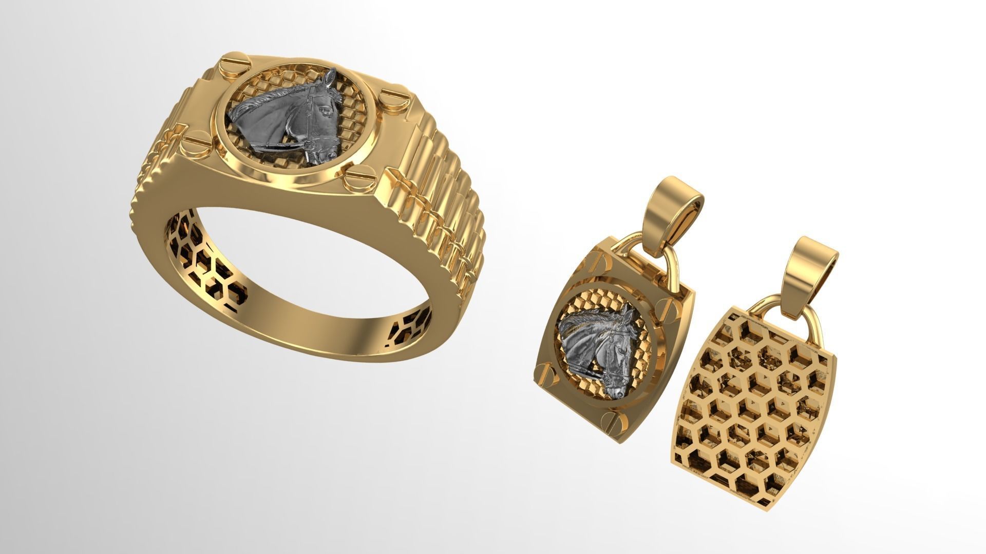 Fusion Horse Half Set 3D print model_3