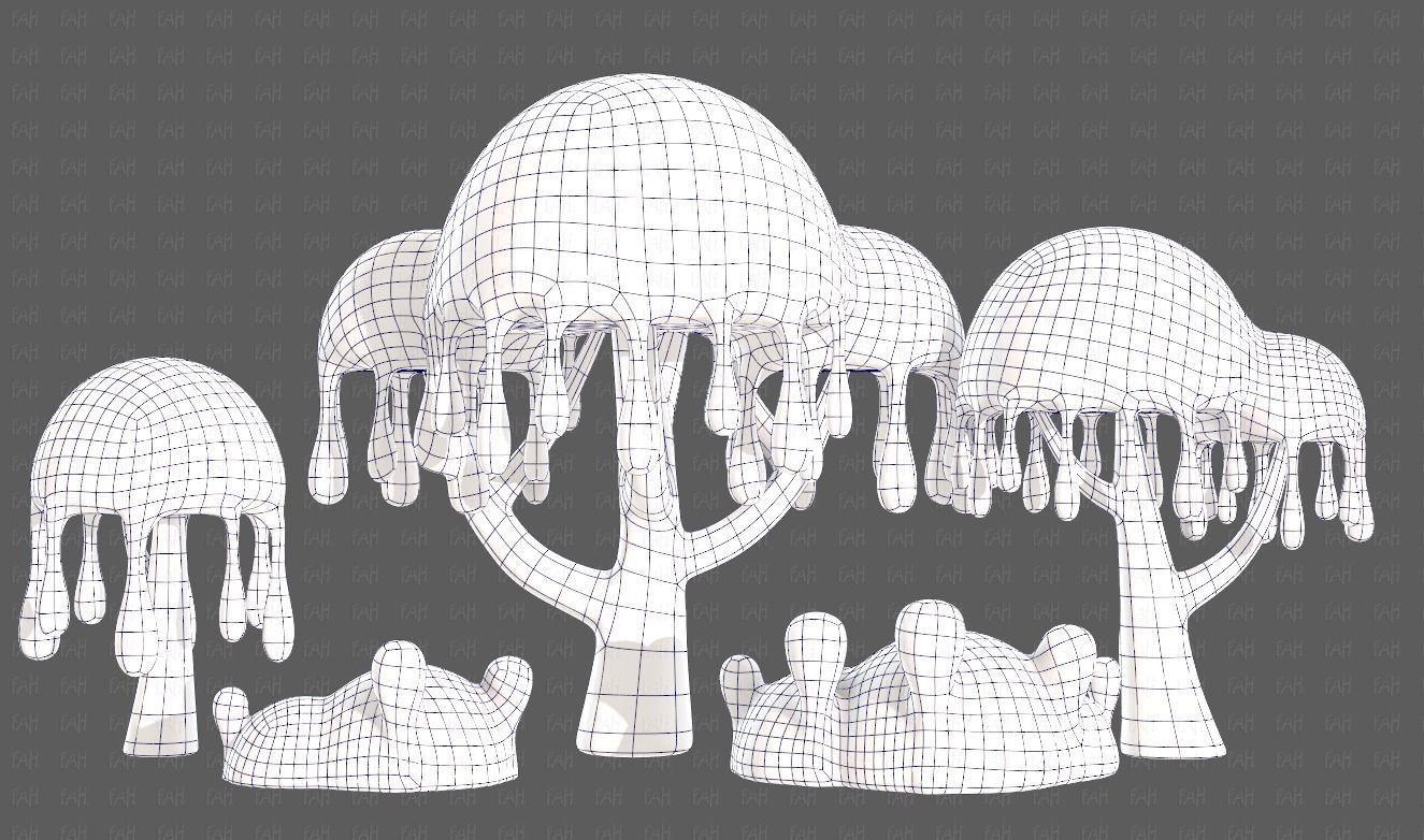 Trees Cartoon V38 Low-poly 3D model_13