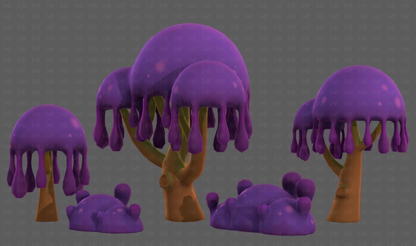 Trees Cartoon V38 Low-poly 3D model_24