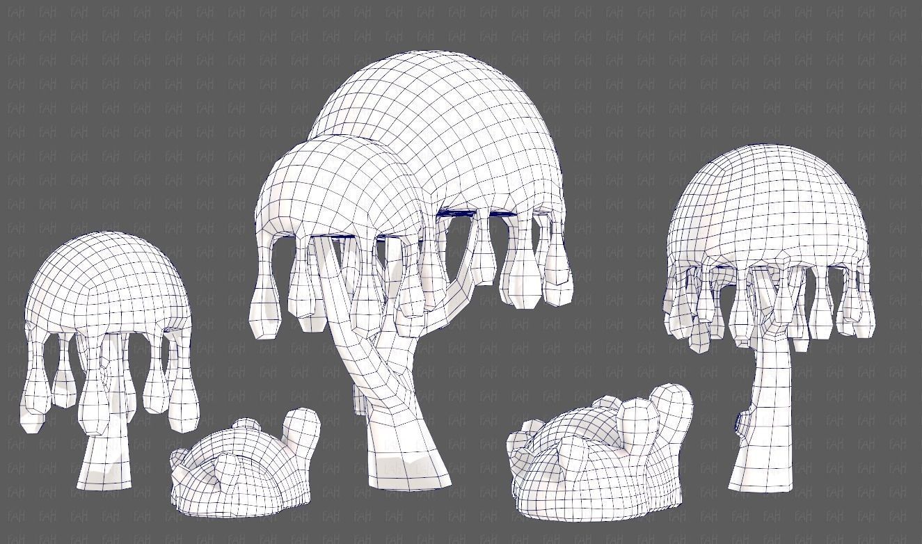 Trees Cartoon V38 Low-poly 3D model_31