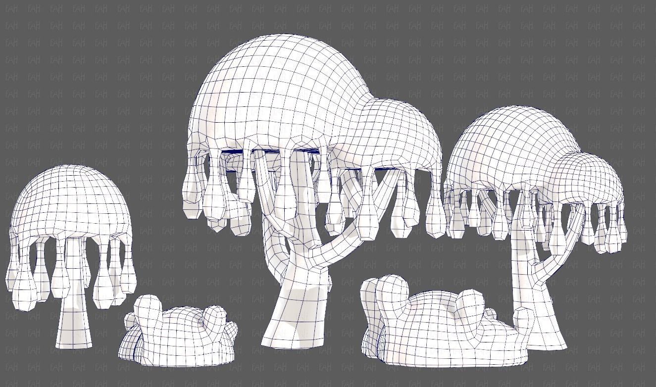 Trees Cartoon V38 Low-poly 3D model_28