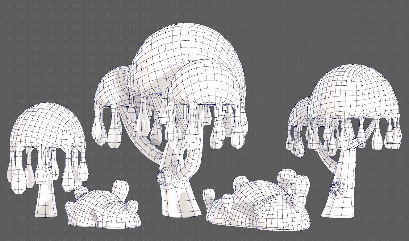 Trees Cartoon V38 Low-poly 3D model_32