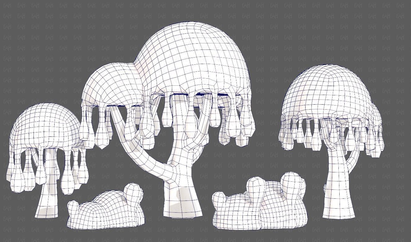 Trees Cartoon V38 Low-poly 3D model_30