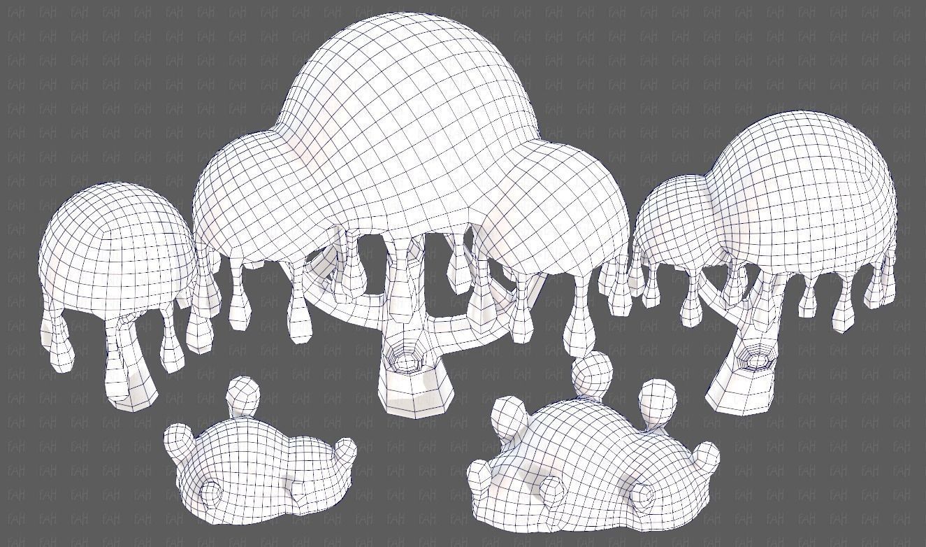 Trees Cartoon V38 Low-poly 3D model_36