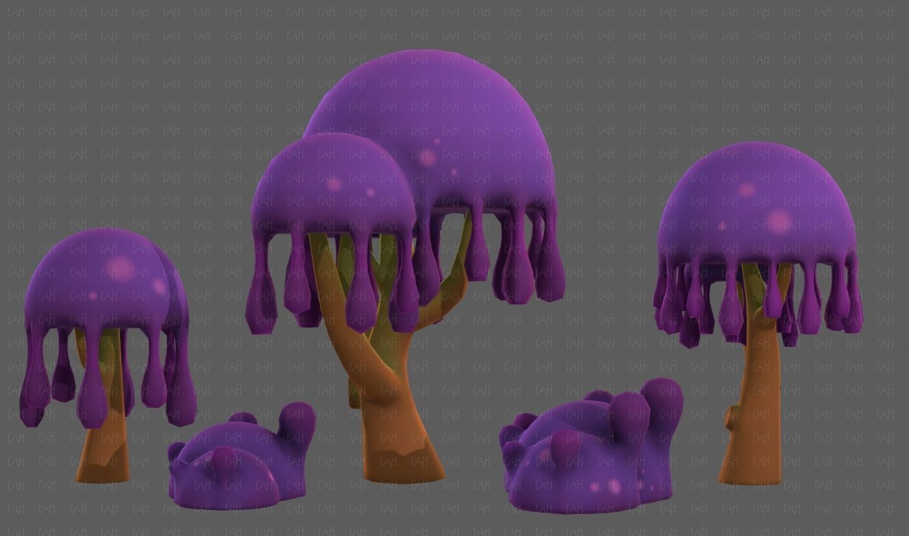 Trees Cartoon V38 Low-poly 3D model_23