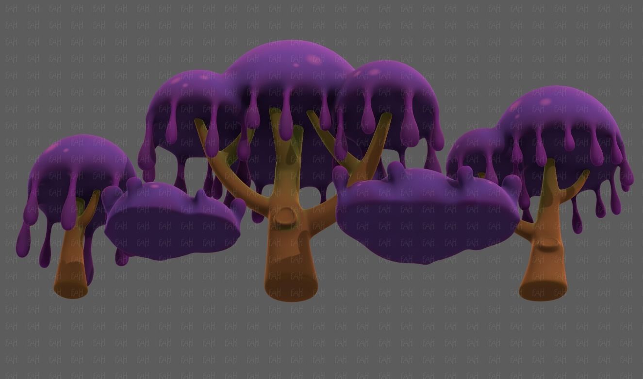 Trees Cartoon V38 Low-poly 3D model_37