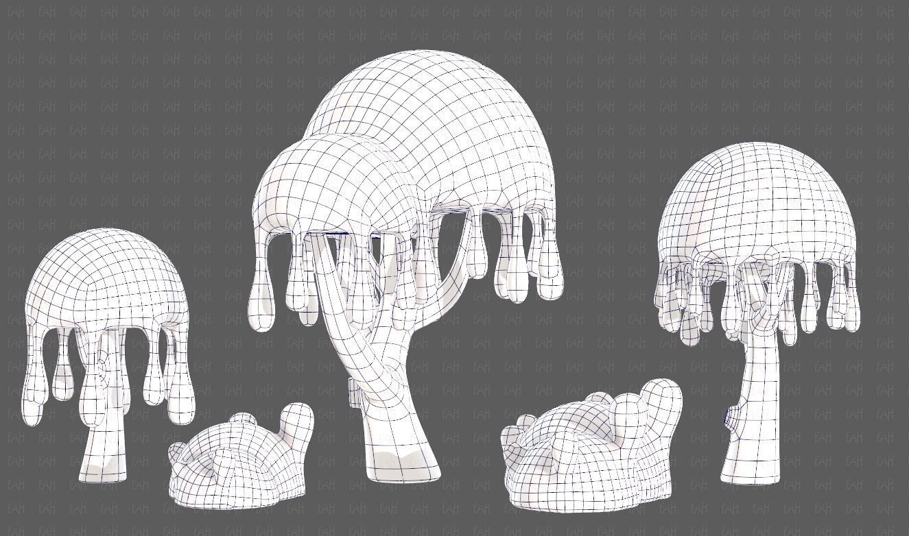 Trees Cartoon V38 Low-poly 3D model_15