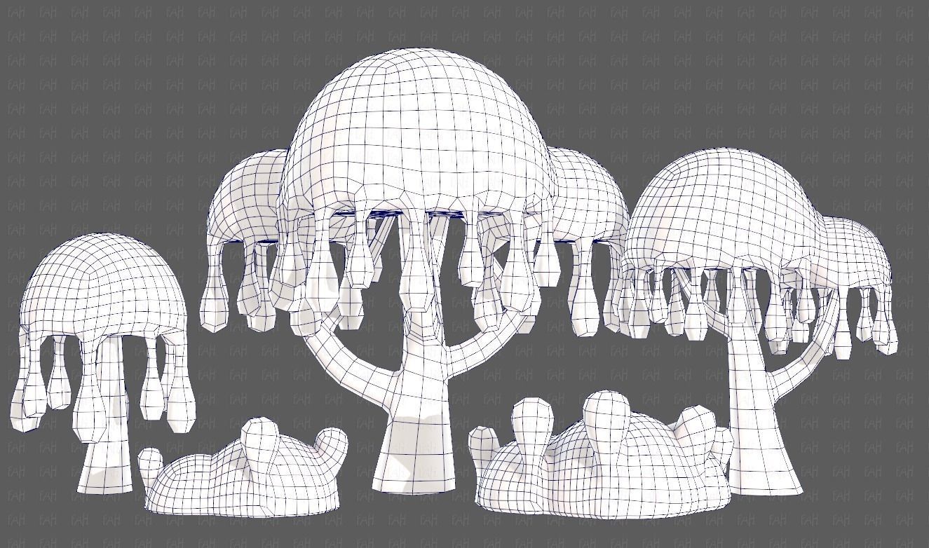 Trees Cartoon V38 Low-poly 3D model_29