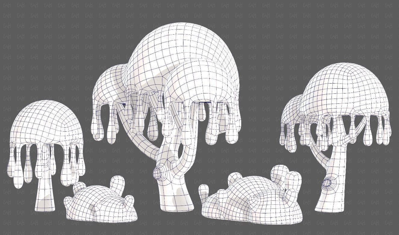 Trees Cartoon V38 Low-poly 3D model_16