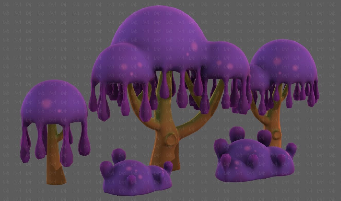 Trees Cartoon V38 Low-poly 3D model_43