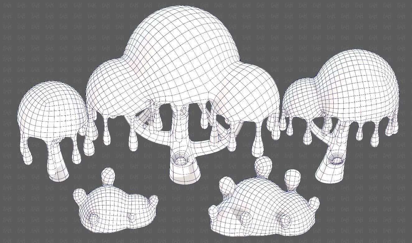 Trees Cartoon V38 Low-poly 3D model_34