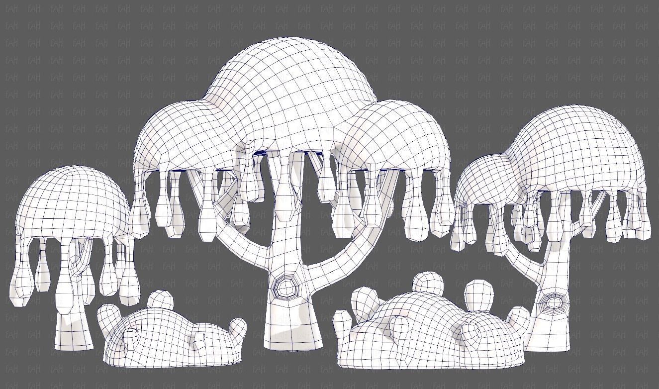Trees Cartoon V38 Low-poly 3D model_25
