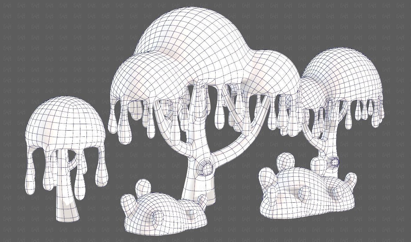 Trees Cartoon V38 Low-poly 3D model_42