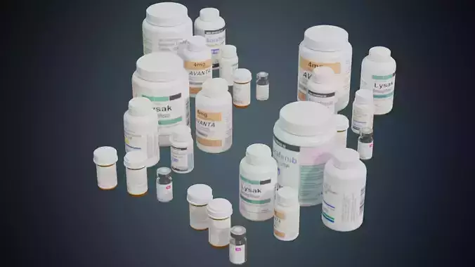 Medicine Bottle 1A Low-poly 3D model