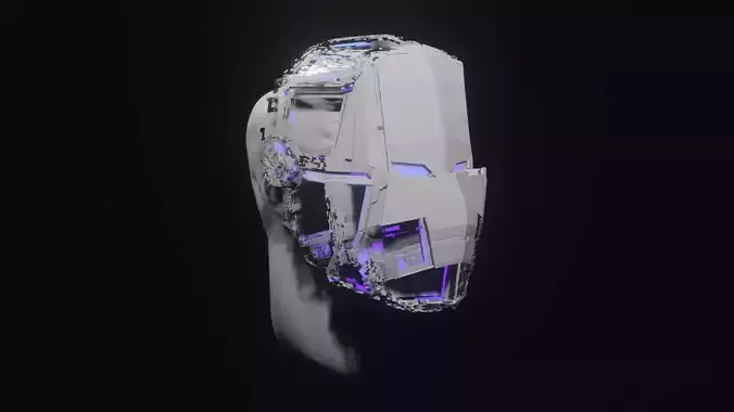 3D Model Nano-Tech Mask Sci-Fi Robot