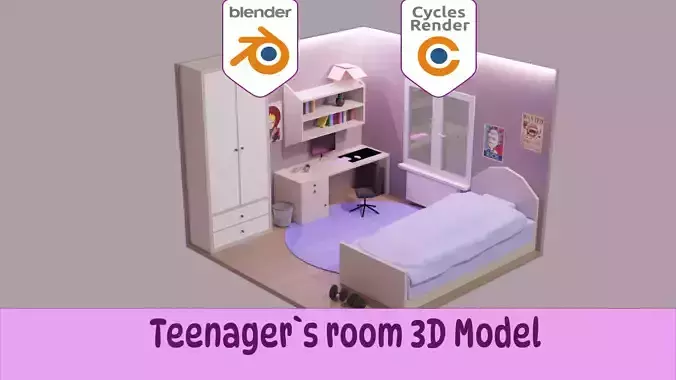 Teenagers room 3D model