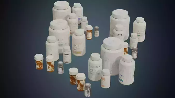 Medicine Bottle 1B Low-poly 3D model