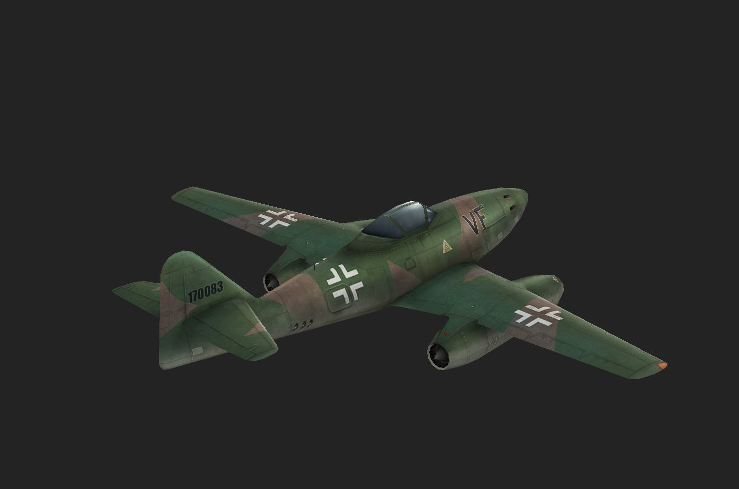 Messerschmitt Me-262 painted game model Low-poly 3D model Low-poly 3D model_11