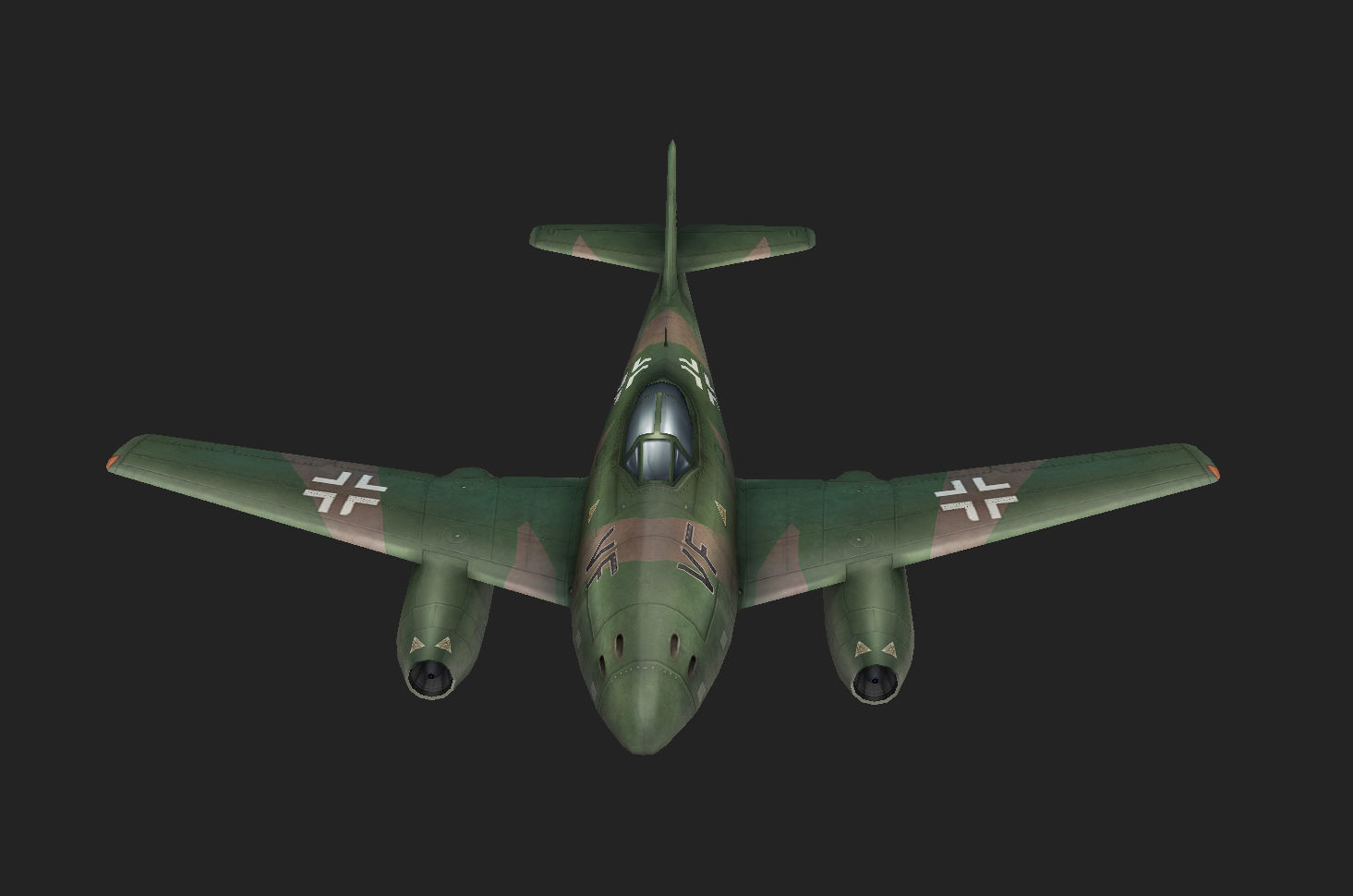 Messerschmitt Me-262 painted game model Low-poly 3D model Low-poly 3D model_14