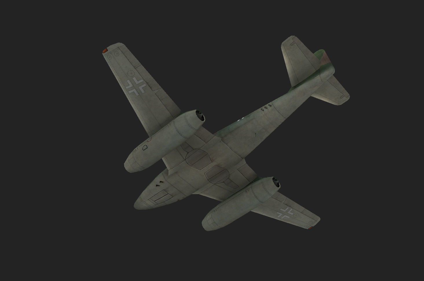 Messerschmitt Me-262 painted game model Low-poly 3D model Low-poly 3D model_9