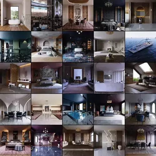 INTERIOR SCENES DESIGN PACK 10 PCS